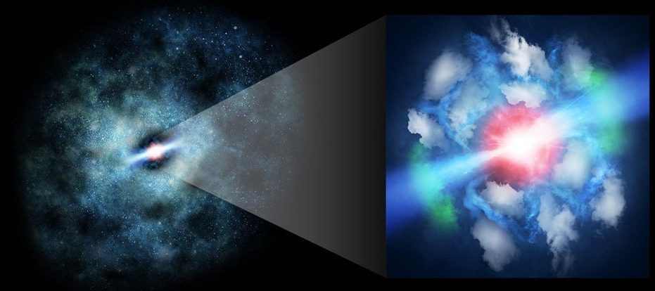 A csillagászok robbanó sugárokat figyelnek meg a korai világegyetem szupermasszív fekete lyukából 