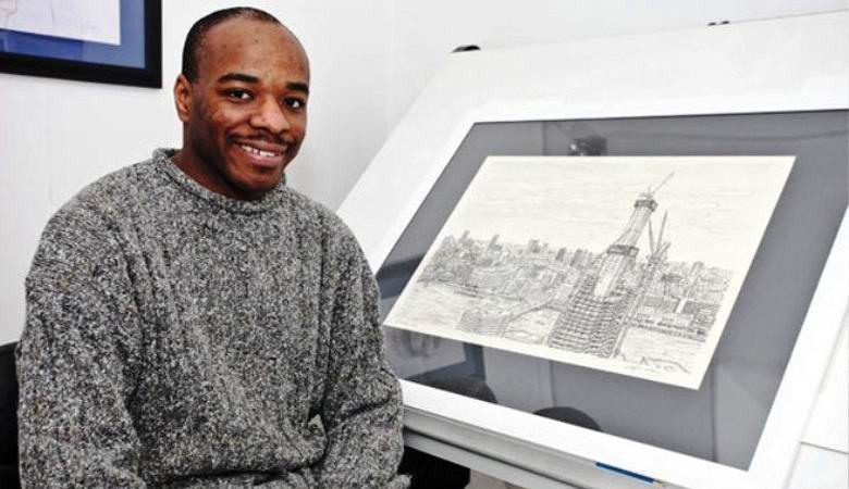 A brit művész az egész városokat festi az emlékből