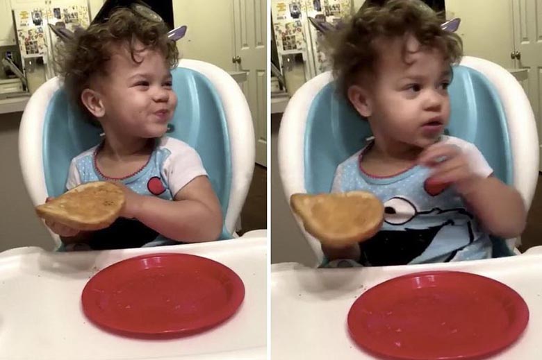 Egy két éves lány szellemet látott a nappaliban.