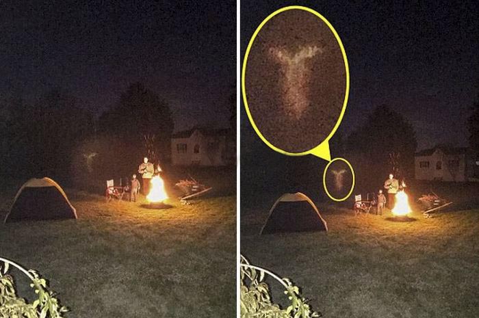 Fotó egy fiú mellett lebegő angyalról