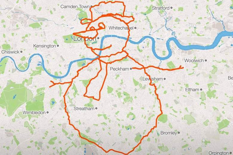 A londoni karácsony tiszteletére egy 142 km-es hóember festett