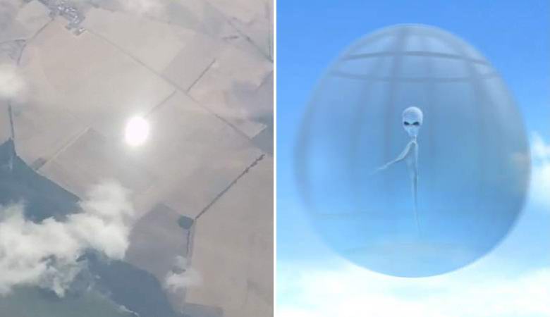 Egy megmagyarázhatatlan fénygömb repül egy repülőgépet