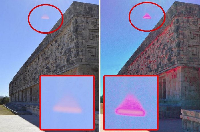 UFO az ősi Uxmal város felett