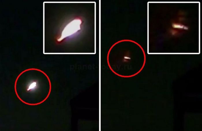 Éjszaka, fényes vaku és egy UFO repül ki belőle.