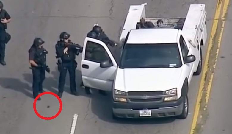 Egy furcsa tárgy, amely a rendőr lábától elválasztott egy bűnözőt üldözve