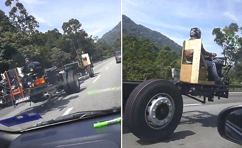 Egy furcsa jármű került egy videokamerára Malajziában