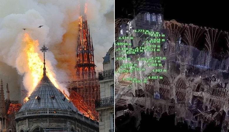 A csodálatos technológia helyreállítja a megégett Notre Dame-székesegyházat