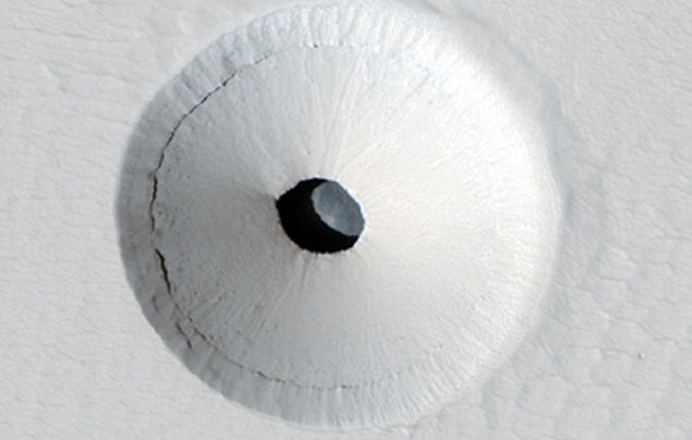 A marsi barlanghoz vezető lyuk rejtélye