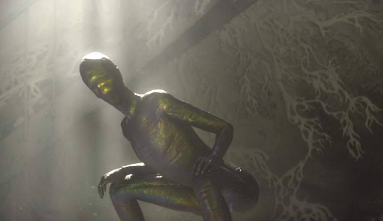 A titokzatos humanoid eltalálta a kamera lencséjét